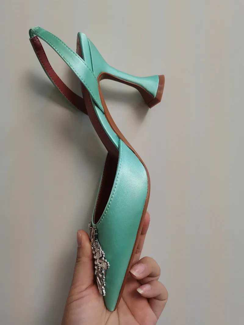 Sandali da donna stile stella 2024 eleganti con punta affilata, scarpe estive da ufficio, alla moda, con tacchi alti, sandali da gladiatore_voghion.com