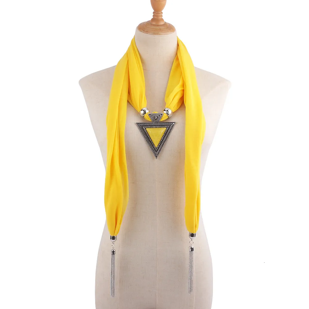 Collier et écharpe à pendentif tricolore en alliage de résine pour femme_voghion.com