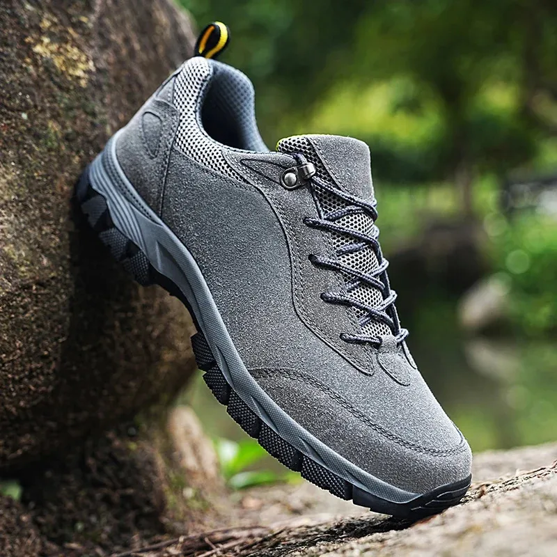 Herren Outdoor Wanderschuhe Aus Wildleder Mit Schnürung_voghion.com
