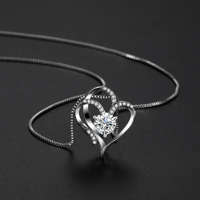 Ciondolo a forma di cuore che non sbiadisce, collana di alta qualità con doppia catena d'amore femminile_voghion.com