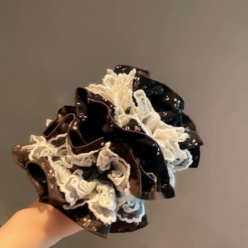 Elastico per capelli in pizzo a fiori scrunchie donna grande_voghion.com