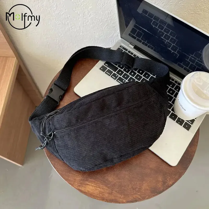 Frauen Taille Cord Student Schulter Handtasche Crossbody Brust Brust Tasche Fanny Pack Mode Telefon Weibliche Bum Gürtel Geldbörse_voghion.com