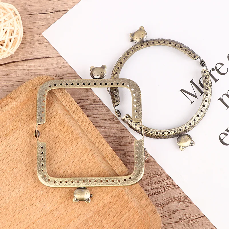 1 pz 8,5/10,5/12,5 cm testa di gatto manico per borsa in metallo per pochette borsa chiusura a scatto accessori per borse_voghion.com