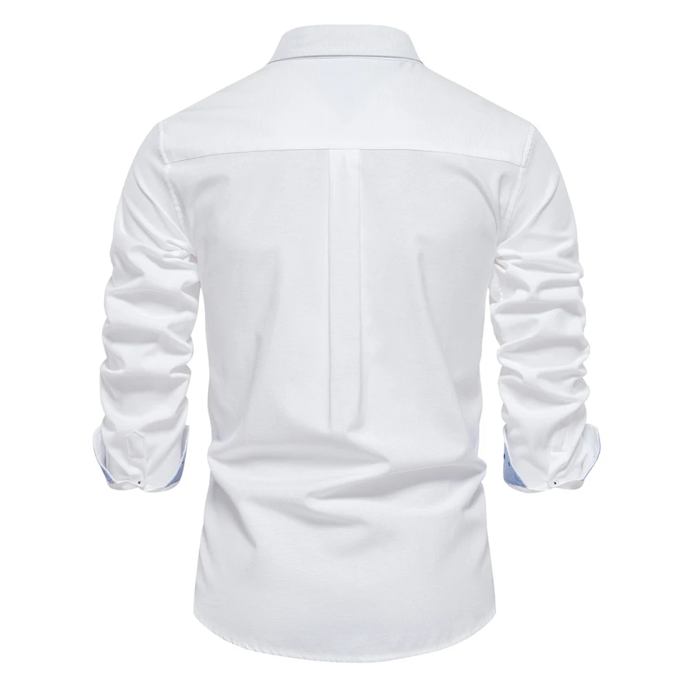 Camicia casual uomo in cotone oxford maniche lunghe business_voghion.com