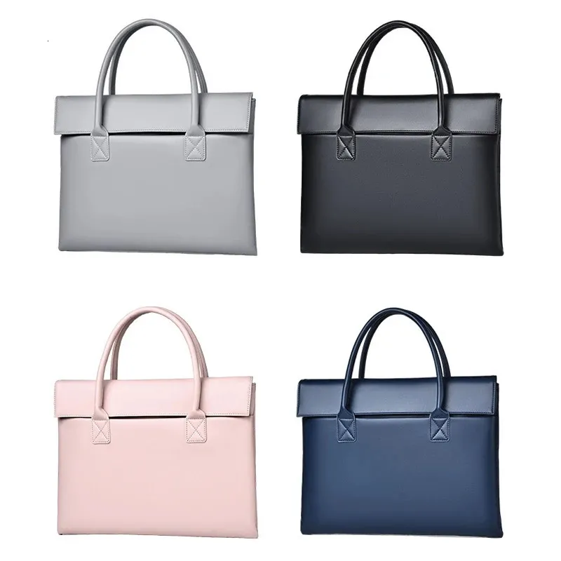 Cartella da donna Borsa esecutiva in pelle PU Borsa da ufficio Lavoro d'affari Pendolarismo Riunione Borsa semplice e resistente per uomo 14 pollici_voghion.com