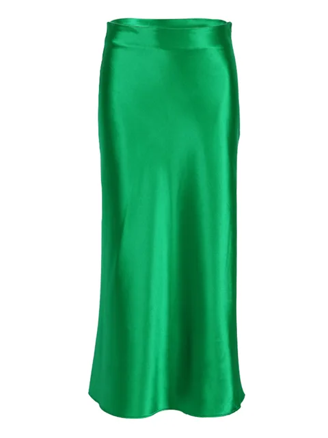 hot selling Jocoo Jolee Women Elegant Satin Bodycon Casual Waist Silk Long Skirts Summer Office Lady Midi Skirt 2023 High Street_voghion.com