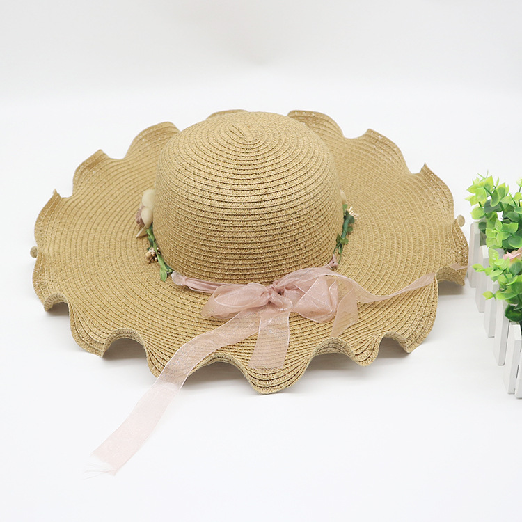 Beach straw hat for women summer with large brim sun protection and sunshade travel vacation all-match large brim sun hat sun summer wholesale_voghion.com