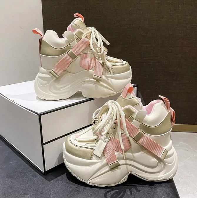 Casual schoenen voor dames, warme, dikke sneakers met 10 cm hak, herfst/winter, dikke zool, gevulkaniseerd, hoog platform, leer voor dames_voghion.com