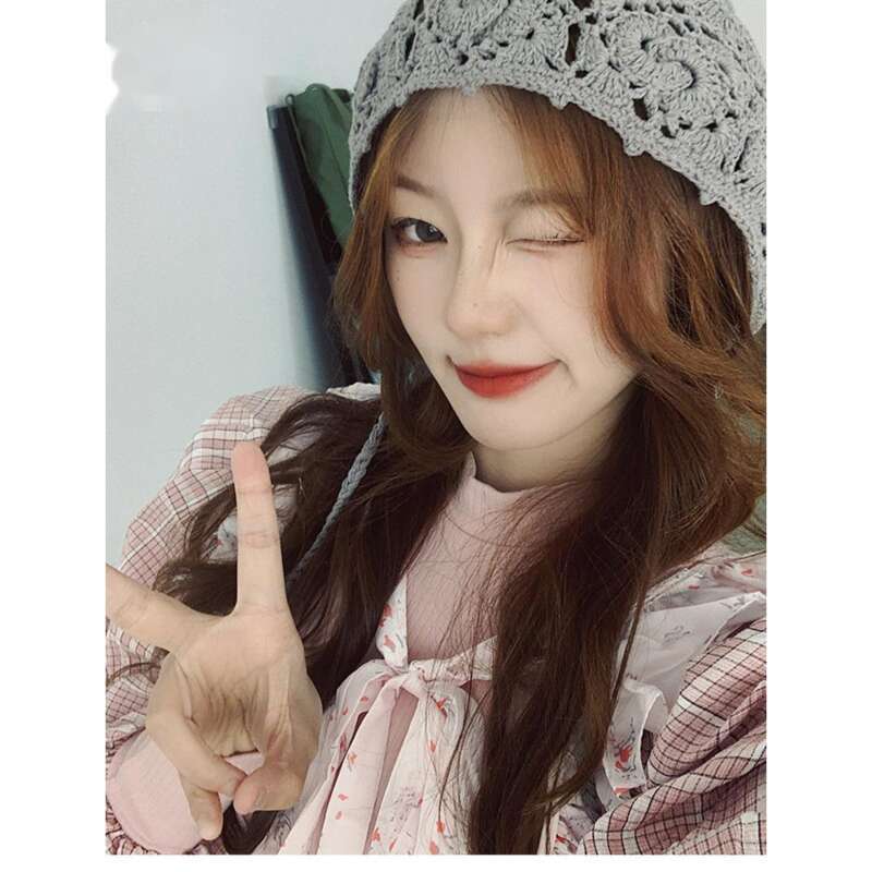 Knitted Beanie Women's Woolen Hat Handmade Hollow Ethnic Style_voghion.com