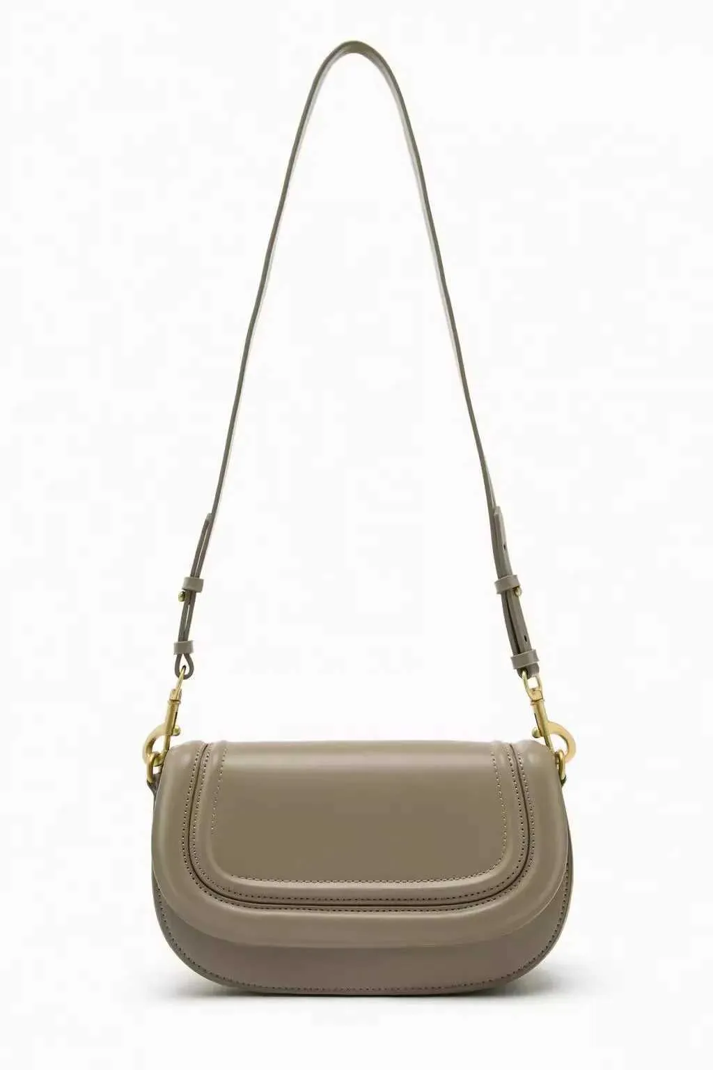 Stylish Women's Saddle Bag With Wide Shoulder Strap Pu Leather_voghion.com