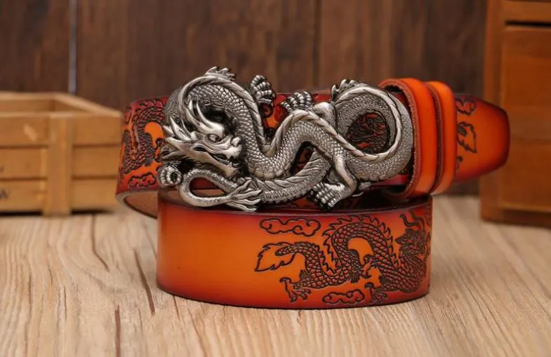 Nuovo marchio di fibbie alla moda Dargon, designer per cinture in pelle di mucca con fibbia a forma di drago in rame per uomo e donna_voghion.com