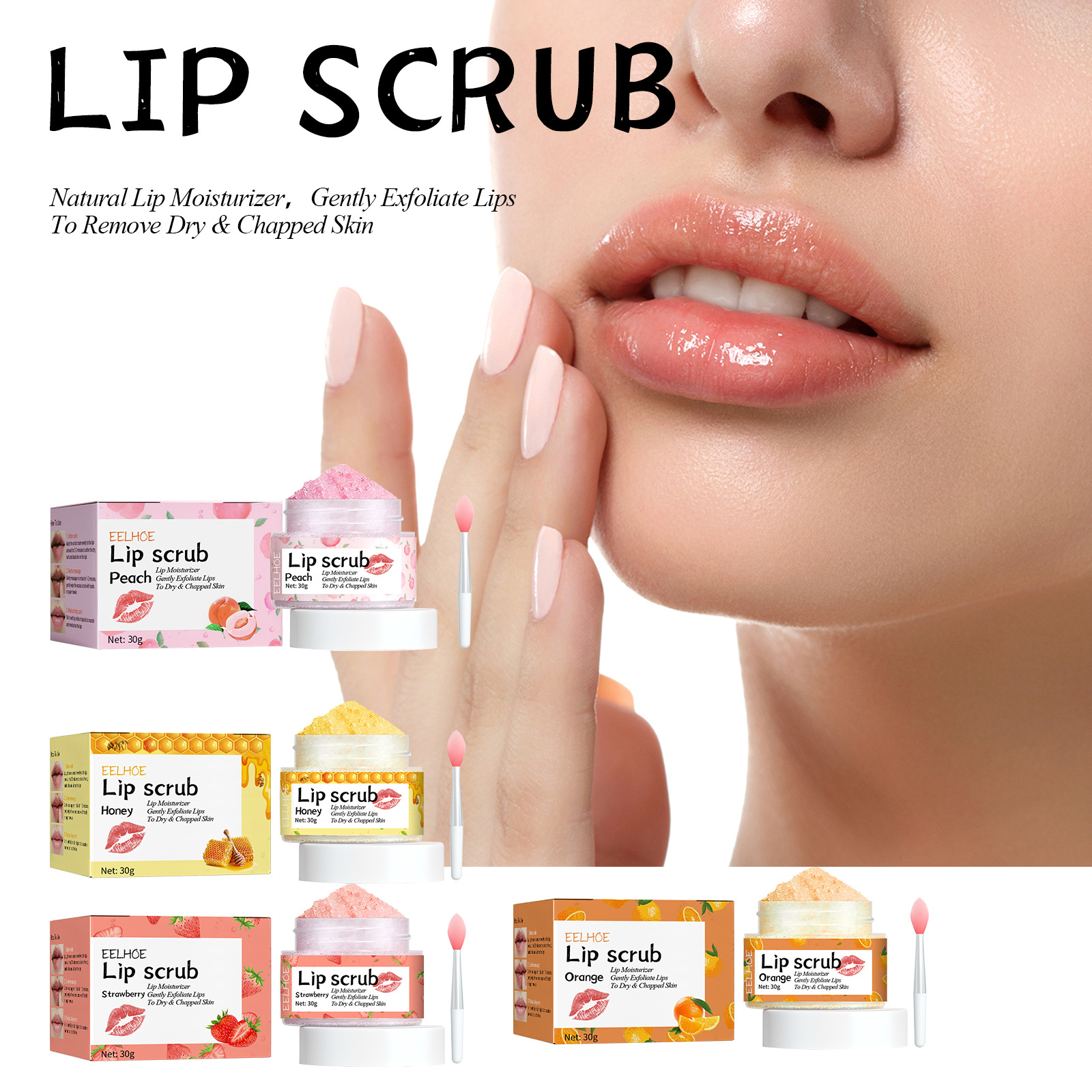 EELHOE lip scrub lips, prevents dryness cracks, moisturizes dead skin, and lightens corners of the lips_voghion.com