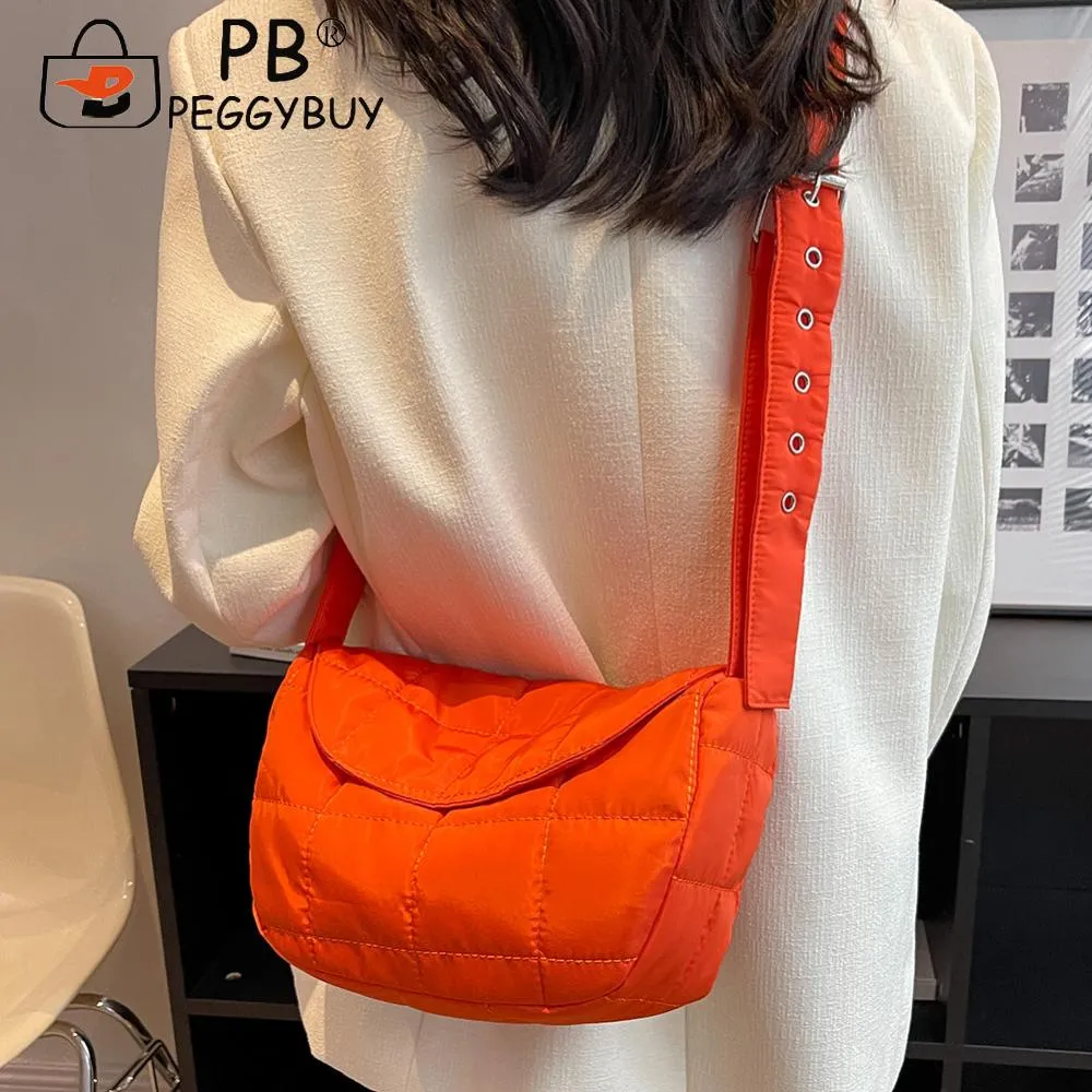 Sacs messager tendance pour femmes, sac à main en coton matelassé, couleur unie, motif losange, poche à rabat, léger_voghion.com