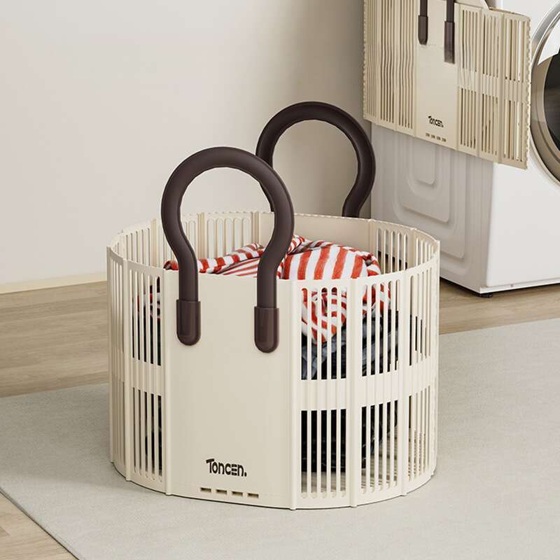 Tragbarer Toilettenkorb aus Kunststoff für den Haushalt, zusammenklappbar, große Kapazität, multifunktional, verschiedene Aufbewahrungskorb, Wäschekorb_voghion.com
