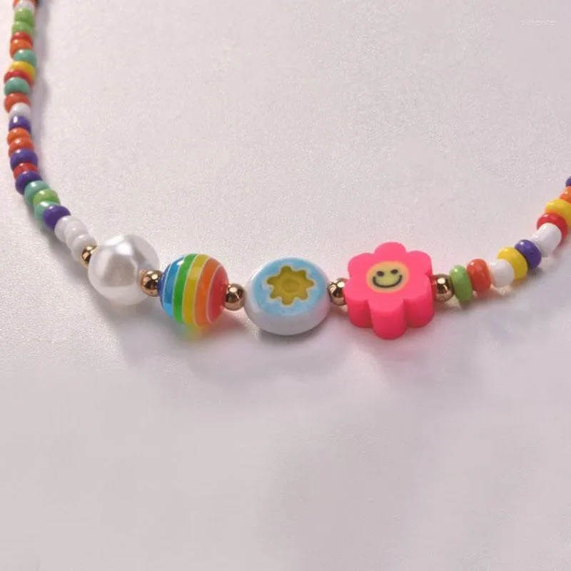 Chains 2023 Summer Boho Colorful Pearl Resin Seeds Beads Handmade Collar Clavicle Choker Necklaces For Women Jewelry_voghion.com