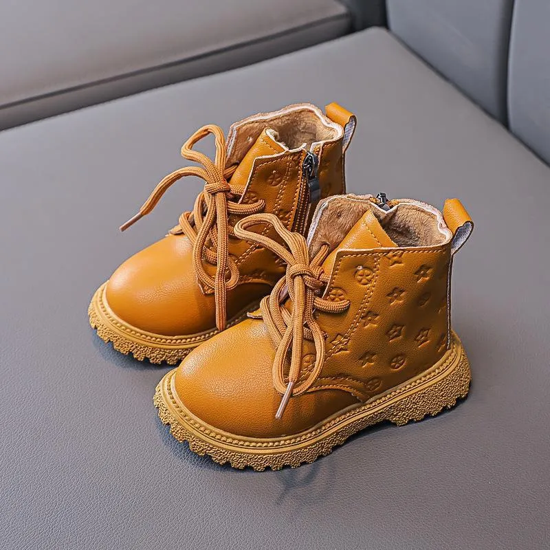 Kid Kleinkind Mode Herbst Winter Jungen Britischen Plüsch Kurze Kinder Mädchen Knöchel Cutefeet Junge Mädchen Stiefel Kinder Schuhe Größen_voghion.com