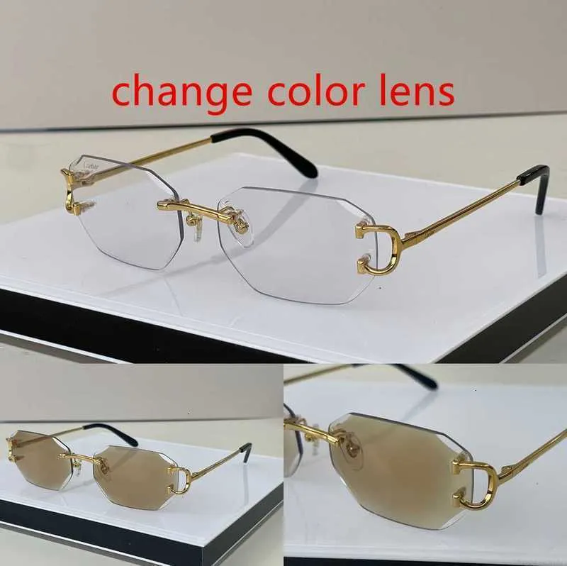 Gafas de sol de diseñador para hombre, gafas pocromáticas de marca de moda, estilo sin marco, lentes con corte diamantado, para hombre, diseñadores retro vintage._voghion.com