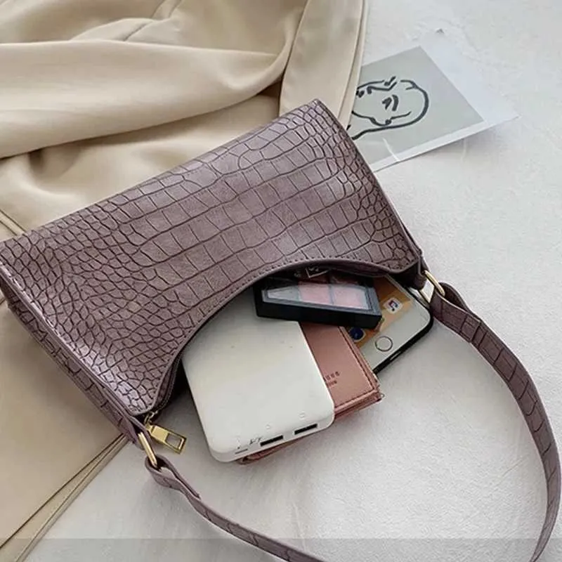 Schëllertaschen aus franséischem Stil Einfach PU-Leder Achselhöhle Portemonnaie Kleng Handtasche Ënneraarm Ba241104_voghion.com