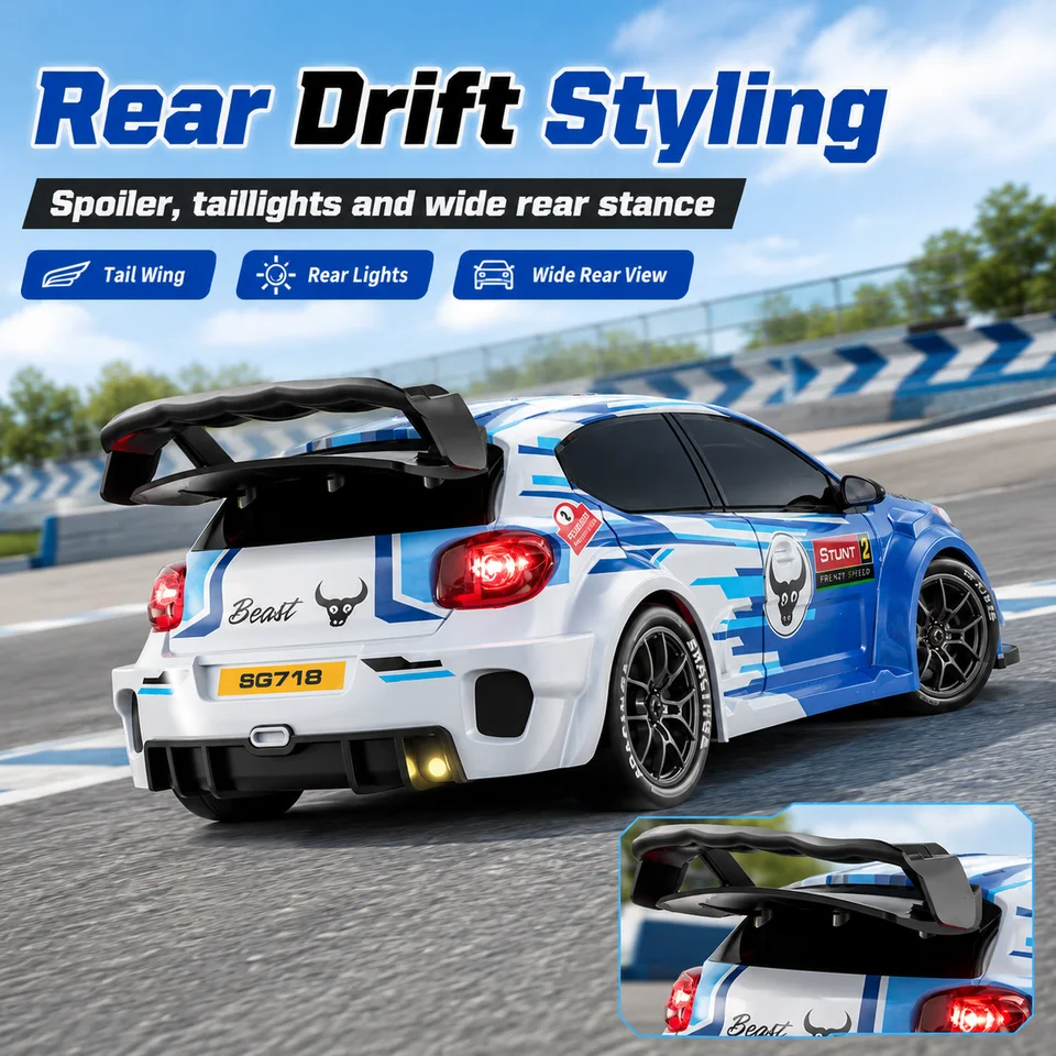 High Speed Rc Car Remote Controlled Racing Toy With Led Headlights_voghion.com