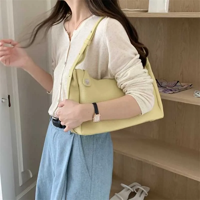 Texturierte Damen Handtasche Aus Weichem Kunstleder Schultertasche_voghion.com
