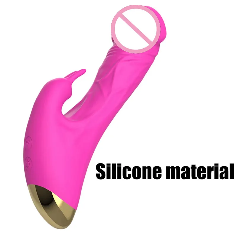 Usb Rechargeable Silicone Rabbit Vibrator Dual Motor Adult Toy_voghion.com