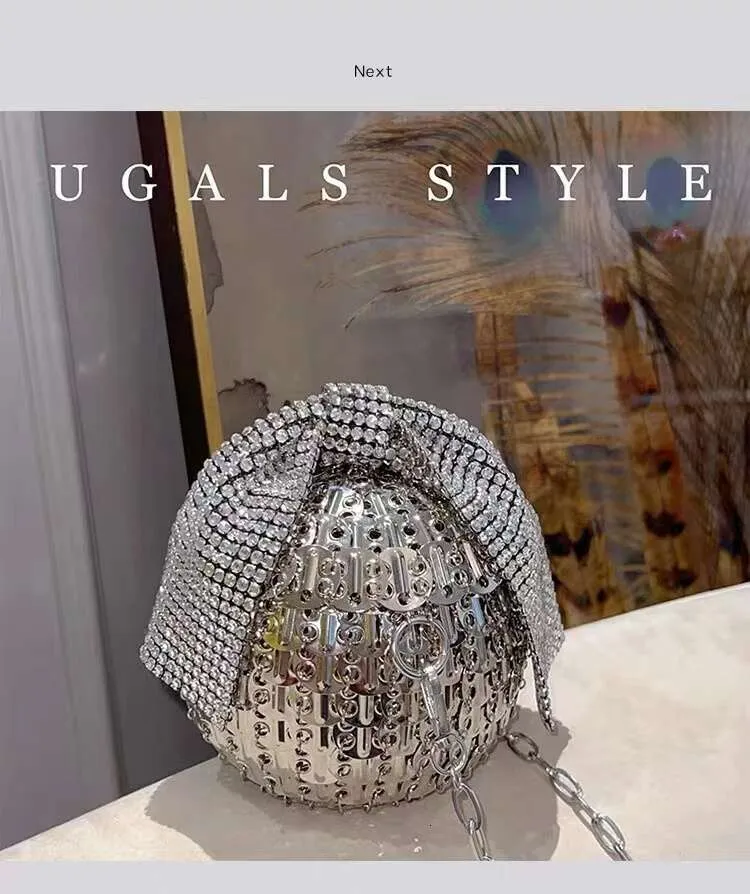 Borsa a tracolla da sera con pochette da sposa, fatta a mano, con pallina circolare in cristallo intrecciata e nodo a fiocco, da strada_voghion.com