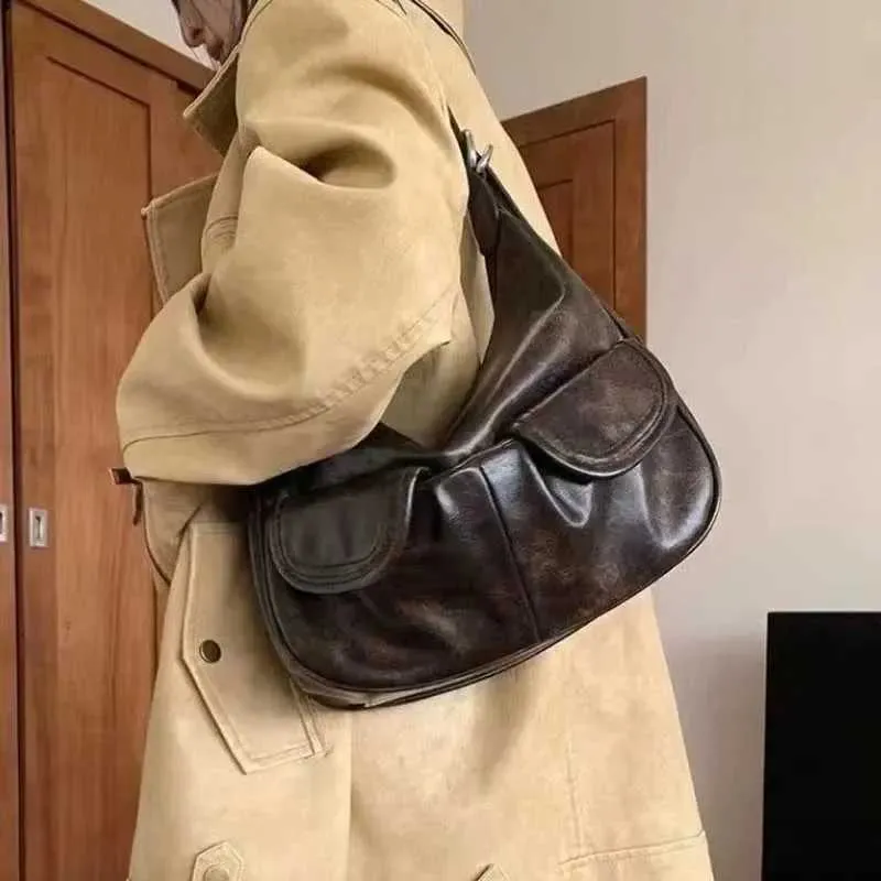 Vintage Kaffee Schulter Frauen Retro Neue Herbst Tasche Chic Casual Unterarm Tasche Weibliche Heiße Mädchen Y2k Handtasche Bolsa_voghion.com