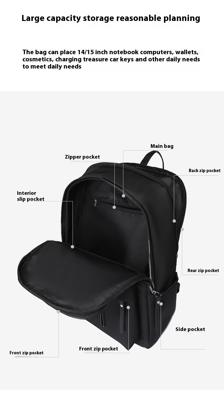 Modischer Damenrucksack Aus Oxford Gewebe Für Alltag Und Reise_voghion.com