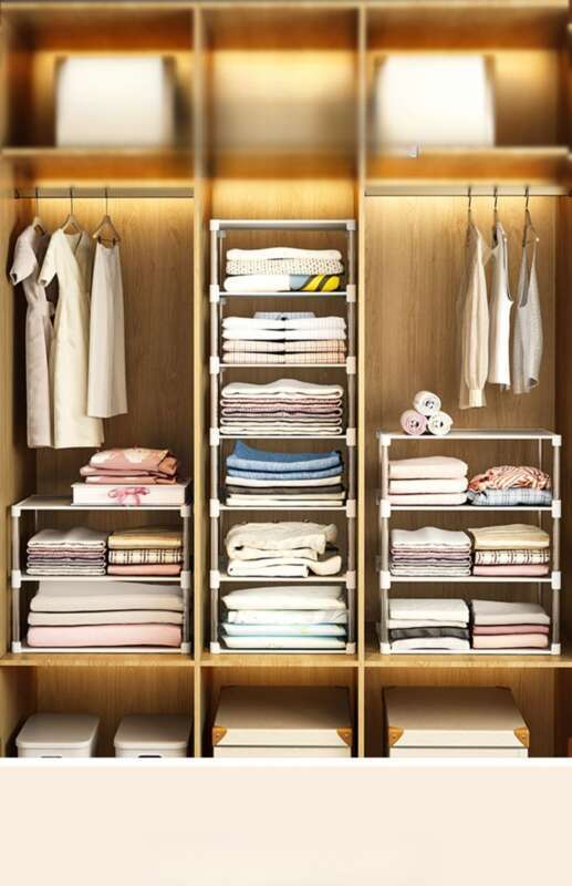 【 31000 Positive Reviews 】 Storage Rack, Layered Movable Universal Shelf, Dormitory Storage Wardrobe Partition, Clothing_voghion.com