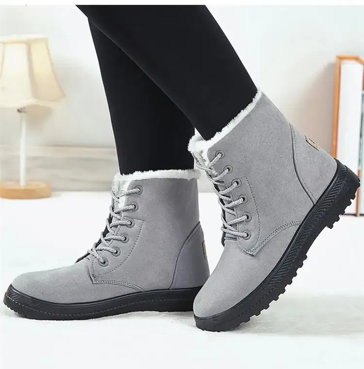 Snow Fashion Platform Donna 2025 Tendenza Mid High Donna Scarpe Invernali Stivali Botas Mujer 241024_voghion.com