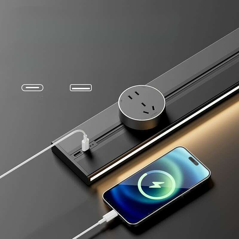 【Protección ocular con alta reproducción de color】 Riel con luz de inducción USB-C para cocina, sala de estar, hogar, deslizante móvil_voghion.com