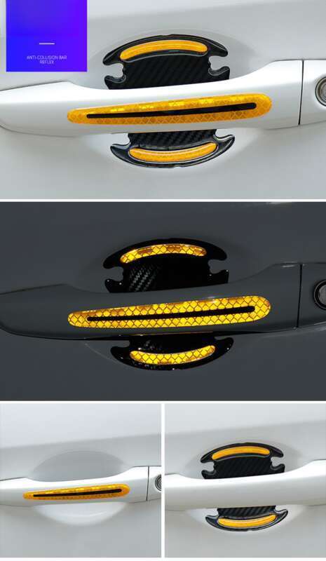 Car Anti-collision Strip, Door Bowl Handle Protection Paint Scratch, Carbon Fiber Grain Reflective Car Sticker, Adhesive_voghion.com
