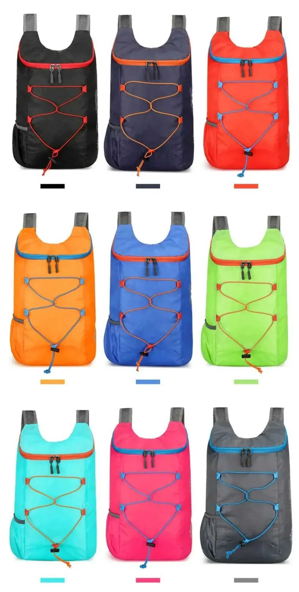 Sac à dos pliable imperméable unisexe d'extérieur grande capacité portable camping randonnée voyage sac à dos loisirs hommes femmes_voghion.com