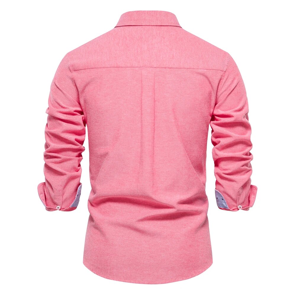 Camicia casual uomo in cotone oxford maniche lunghe business_voghion.com