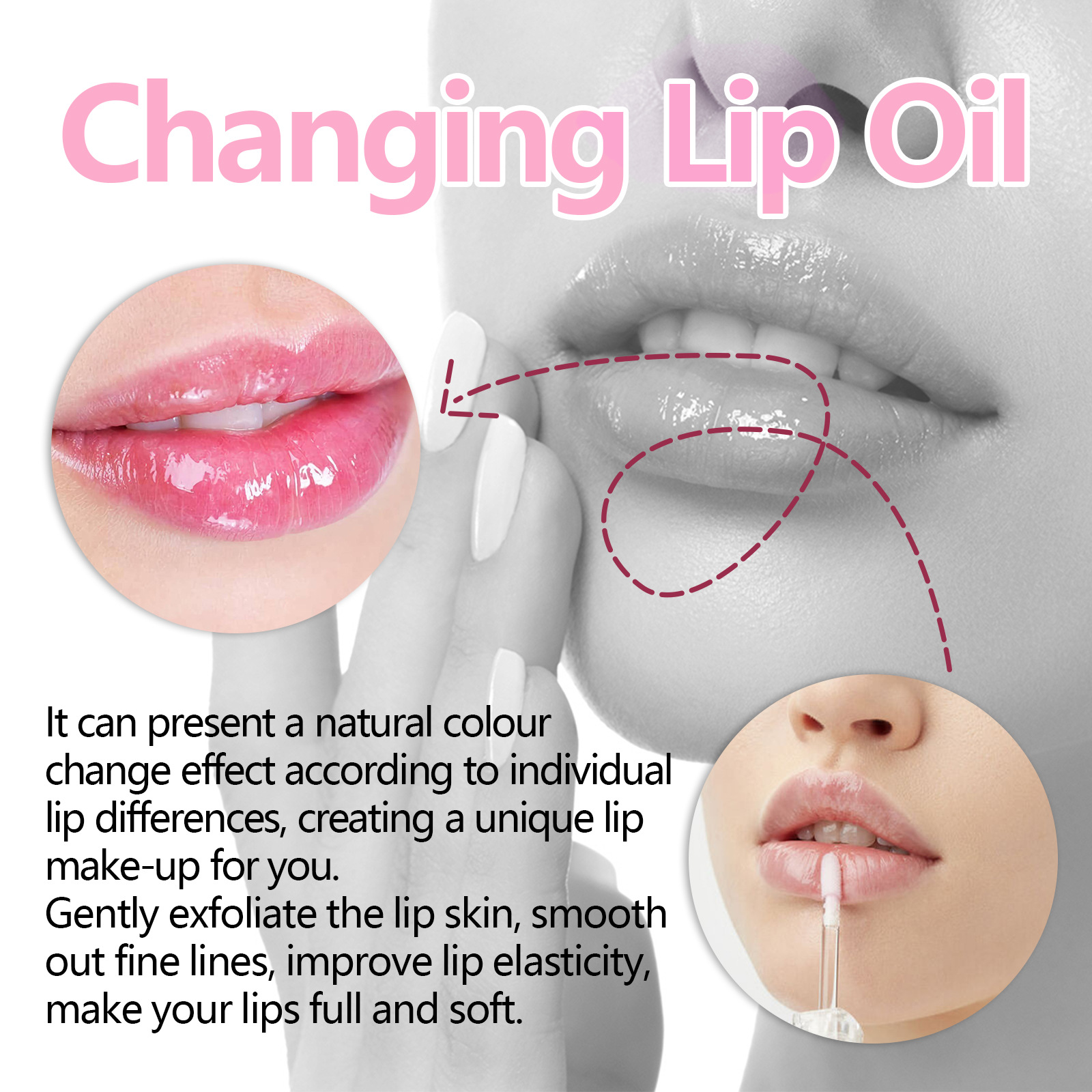 EELHOE Color Changing Lip Protection Oil Lightens išlygina smulkias lūpų raukšleles, drėkina, neleidžia išsausėti,_voghion.com