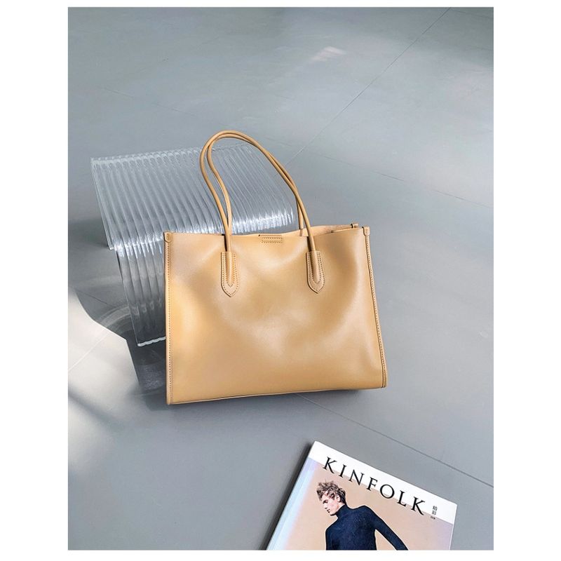 Vielseitige echte Ledertasche für Damen, Nische, hochwertige Tragetasche, große Kapazität, Umhängetasche_voghion.com