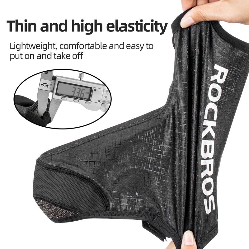 Cubrezapatillas de invierno para bicicleta ROCKBROS, protección contra la lluvia, color negro, tallas M y L_voghion.com