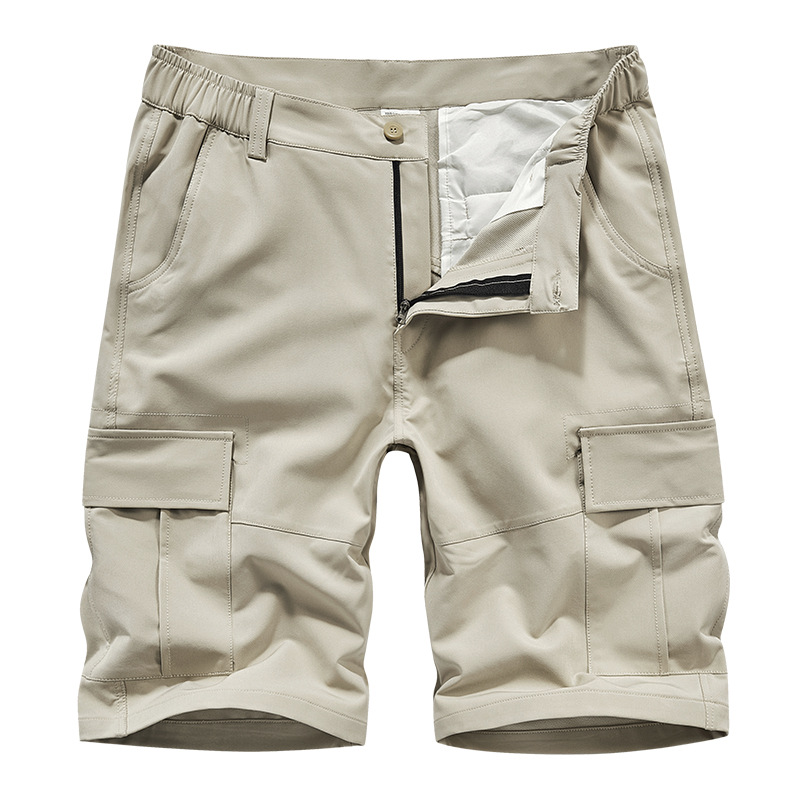 Men's Shorts Elastic Workwear Summer Casual Multi-pocket Capris_voghion.com