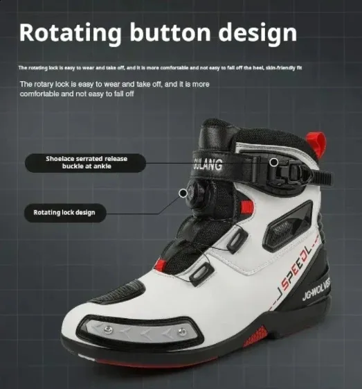 mens leather breathable anti slip wear-resistant rider boots motorcycle racing ankle length shoes 241105_voghion.com