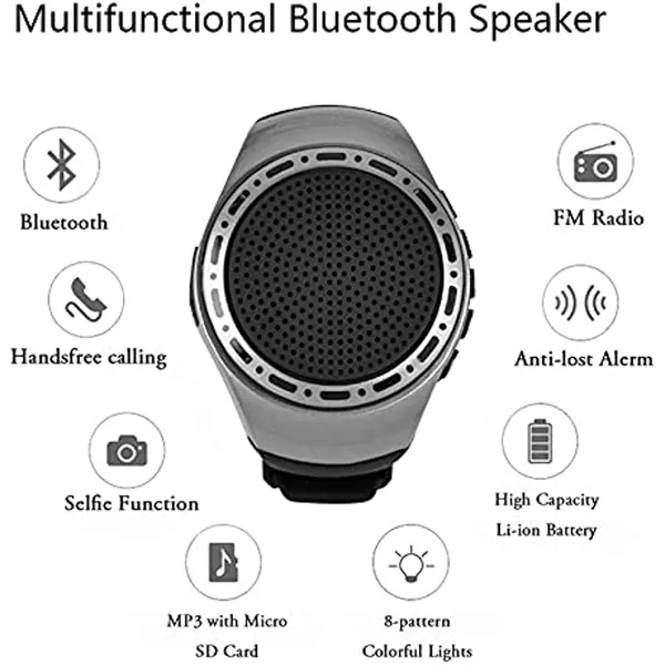Wearable Waterproof Wireless Portable Bluetooth Speaker Watch; With MP3 Player &amp; FM Radio &amp; Selfie &amp; Ultra Long Standby Time For Running_voghion.com
