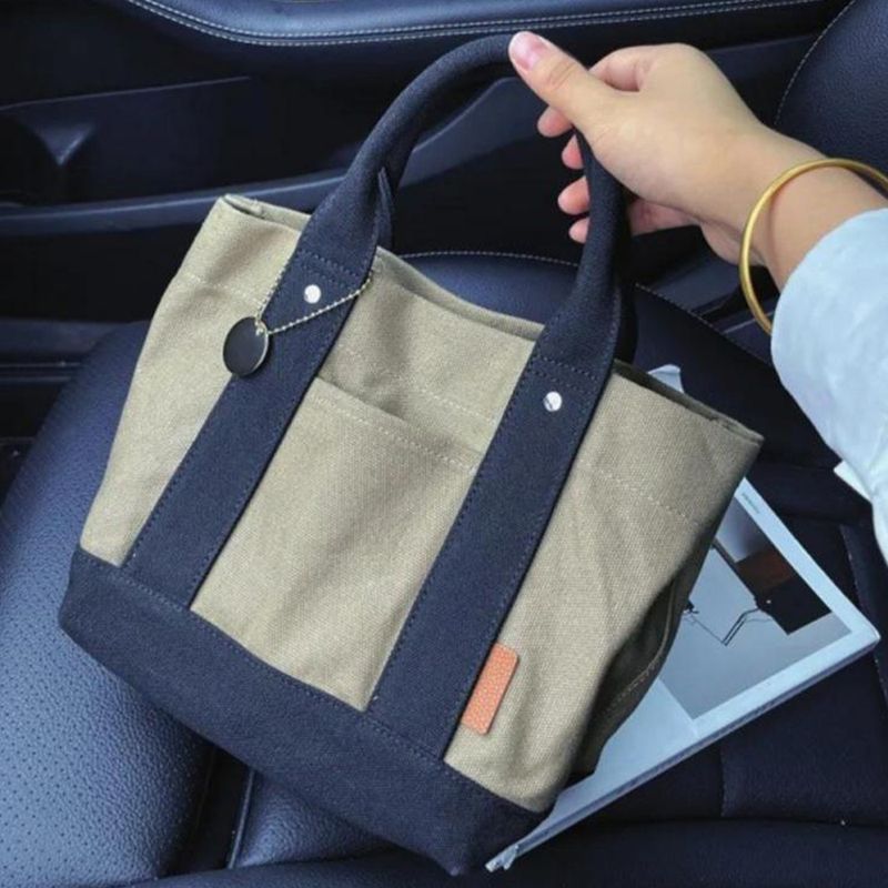 Canvas-Einkaufstasche, Handtasche, lässige Damentasche, große Kapazität, Reisetasche, Einkaufstüte, tragbare_voghion.com