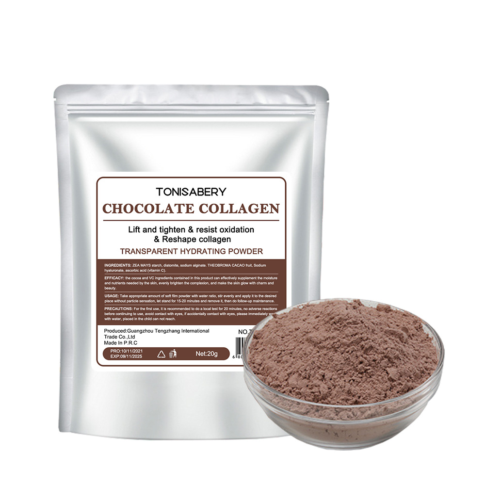 20g Chocolate Collagen Protein facial mask Multi effect Soft Mask Powder Moisturizing, Lifting and Firming_voghion.com