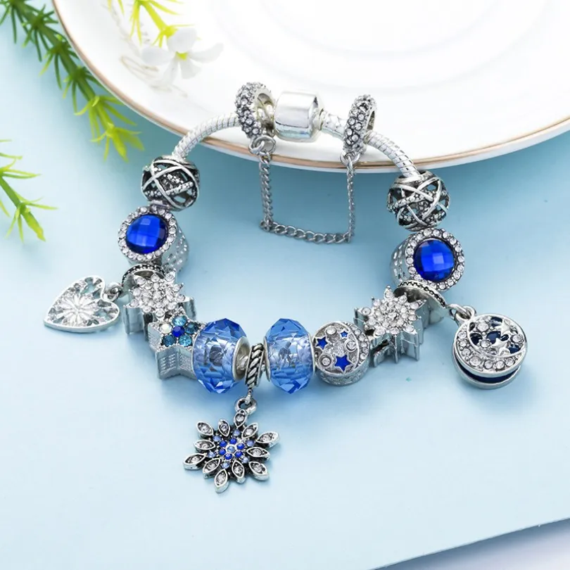Star Moon Beaded Charm Bracelet Classic Series Gift For Her_voghion.com