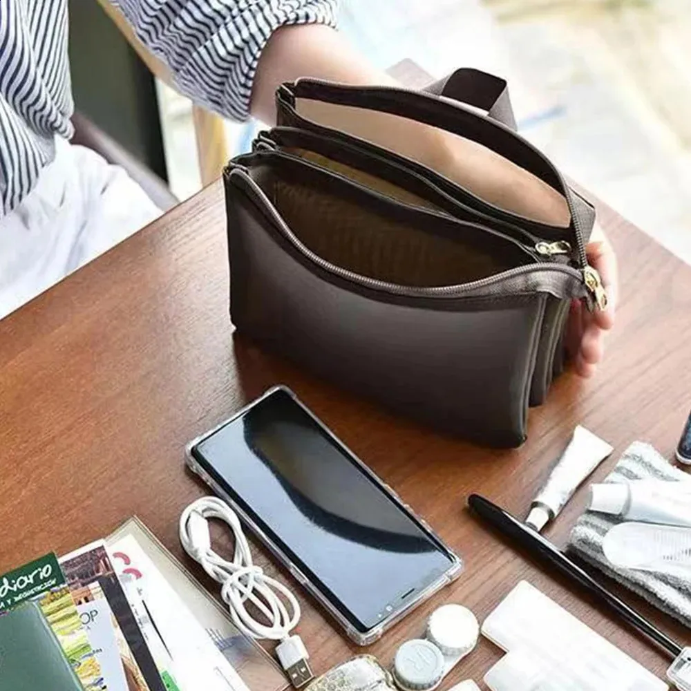 Trousse de toilette portable de voyage en maille avec compartiment, sac fourre-tout pour soins de la peau, trousse de rangement pour produits de toilette 240827_voghion.com