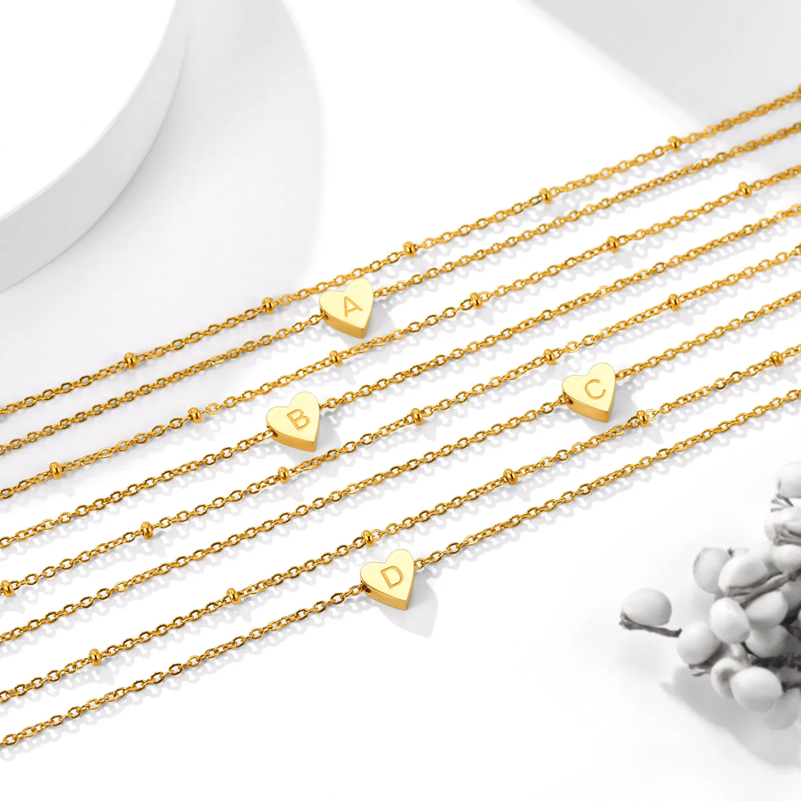 Anhänger Halsketten Starlord Layered Herz Halskette Schmuck Einstellbare Initial Alphabet Buchstaben Perlenkette Geschenk für_voghion.com