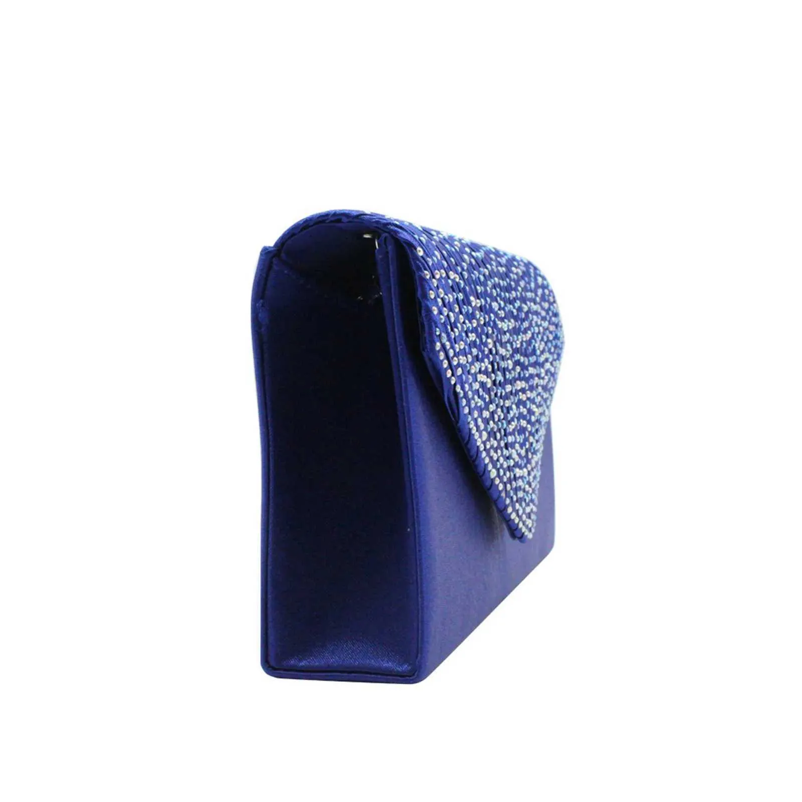 Modische und elegante Clutch für Damen aus Satin mit rhinestone-verzierter Schulterpartie, dünne Kette, passend zu Party- und Bankettkleidern, Abendtasche_voghion.com