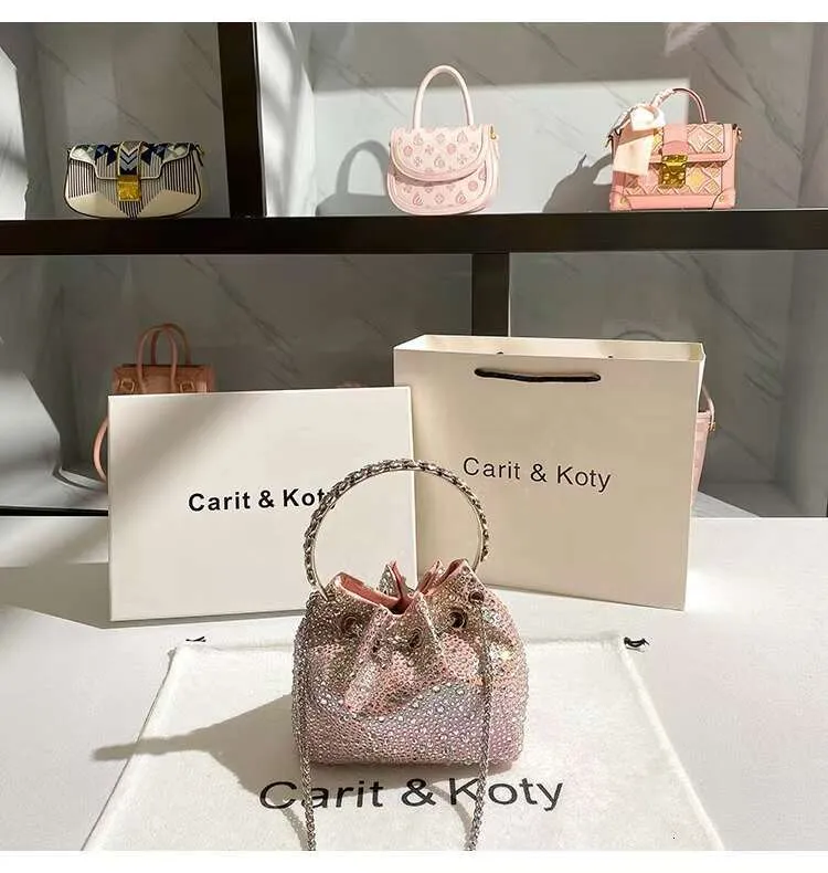 Glitter Shiny Dias Abend Metall Ring Griff Eimer Frauen Handtasche Hochzeit Party Kupplung Geldbörse Schulter Umhängetasche_voghion.com