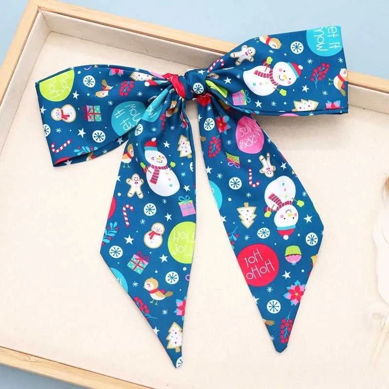 Coffret cadeau avec ruban et nœud pour foulard en soie de la série Noël Y241121_voghion.com