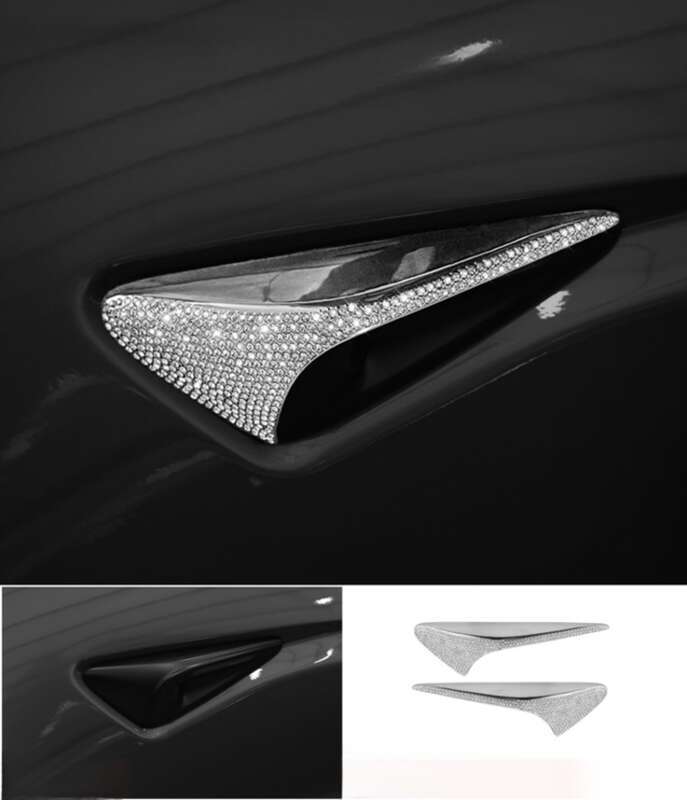 Potrivit pentru modificările interioare ale modelului Tesla, volan, mâner ușă, autocolant decorativ cu diamant pentru sigla mașinii_voghion.com