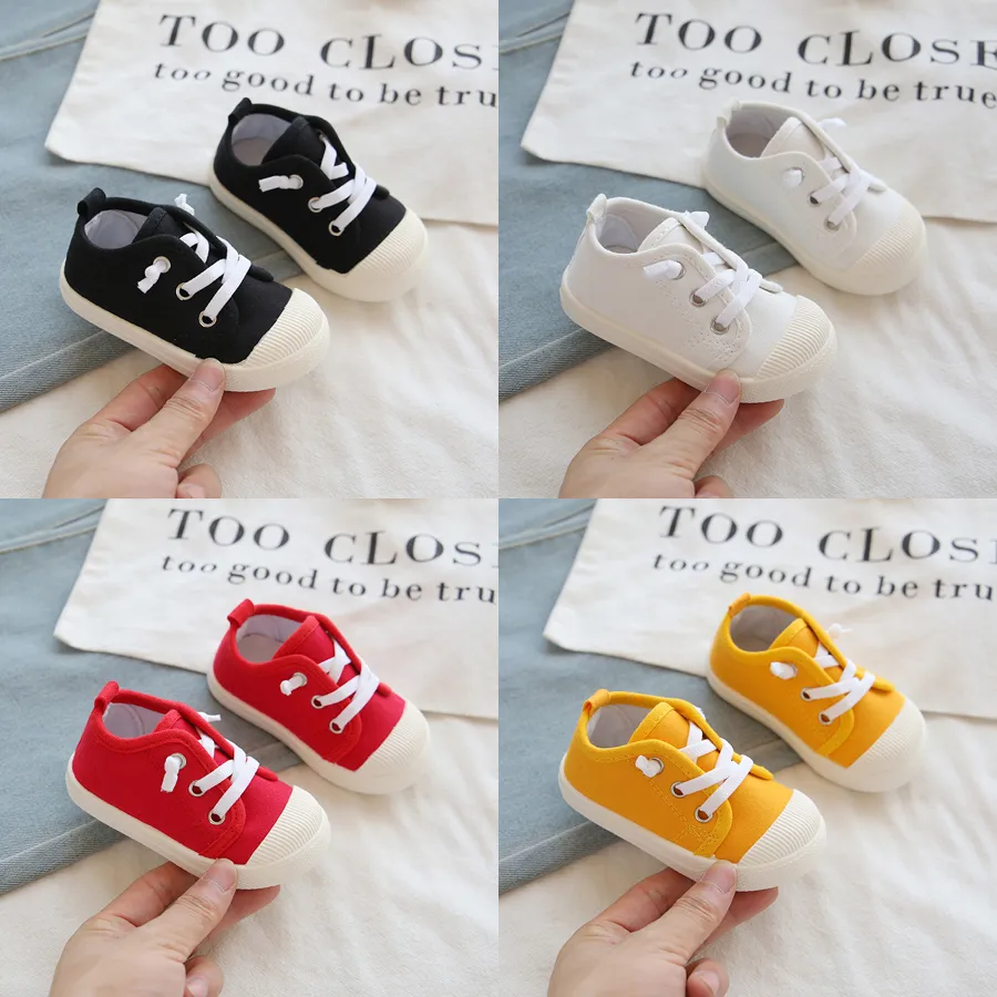 Boys Sneakers Girls Tennis Lace-up Children Footwear Toddler Yellow Chaussure ato Casual Kids Canvas Shoes Sizes_voghion.com